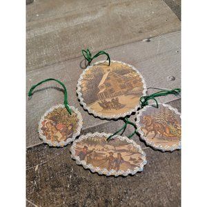 Silver winter sleigh kids tree ornament Xmas set